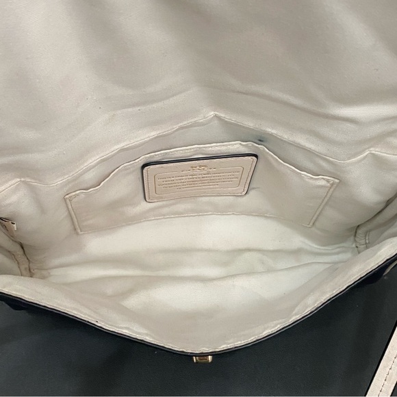 COACH Ruby Midnight Navy/Chalk Quilted Leather Shoulder Crossbody Bag - Picture 15 of 16